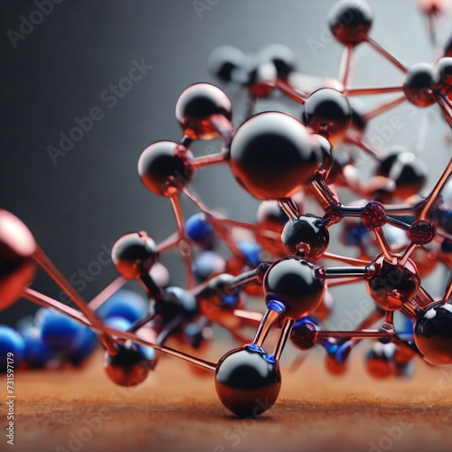 Molecular model against black background