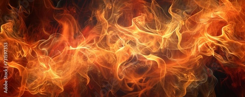 Close-up of Fiery Orange and Red Flames