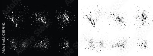 Collection of different grunge black and white brush stroke bloodstain splatter background. Set of criminals hand-drawn grungy black and white brush stroke dripping blood banner vector