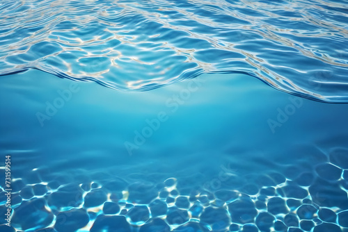 water background with surface bubbles and wave.