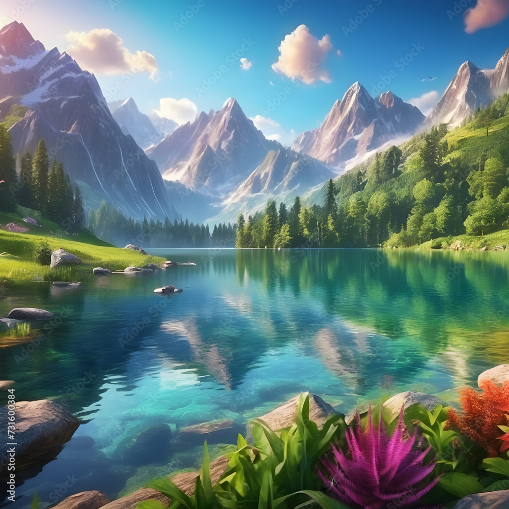 Fototapeta premium Lake in the mountains...