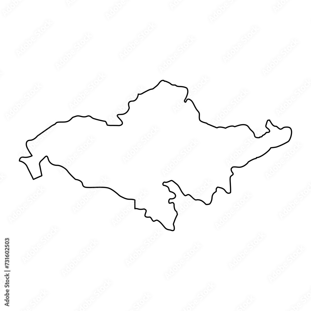 Andijan Region map, administrative division of Uzbekistan. Vector illustration.