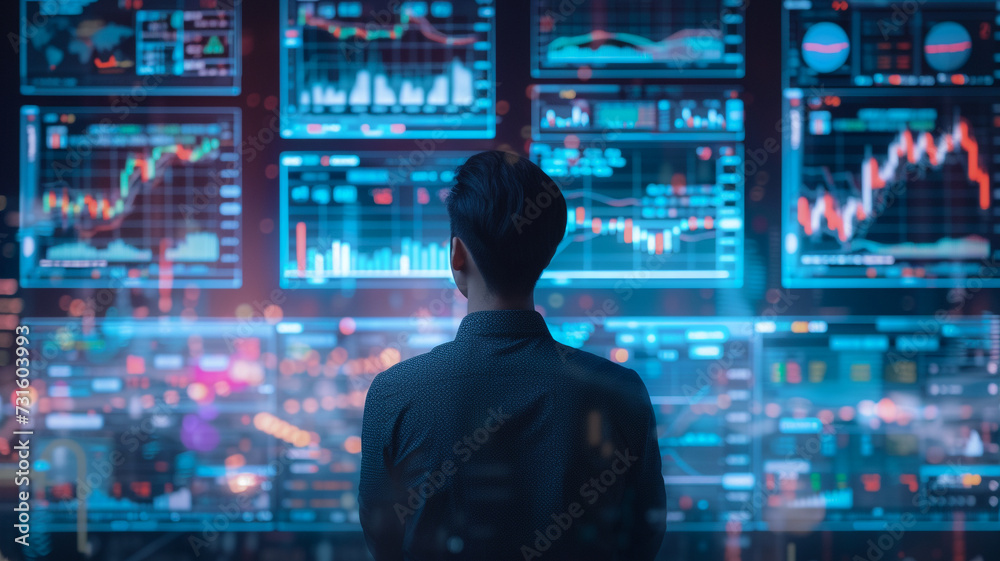 Businessman trader with Stock Market Graph Investment data. Businessman trader with Stock Market Graph Investment data.