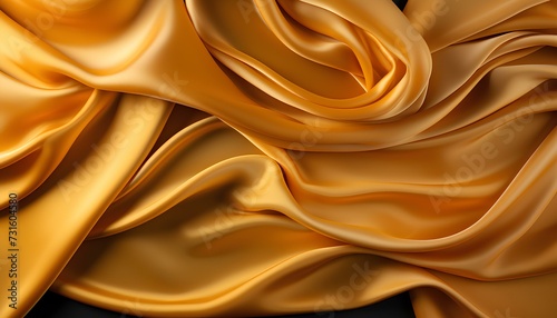 golden silk background. luxurious smooth silk texture. yellow silky smooth fabric. yellow shiny satin background. yellow satin background