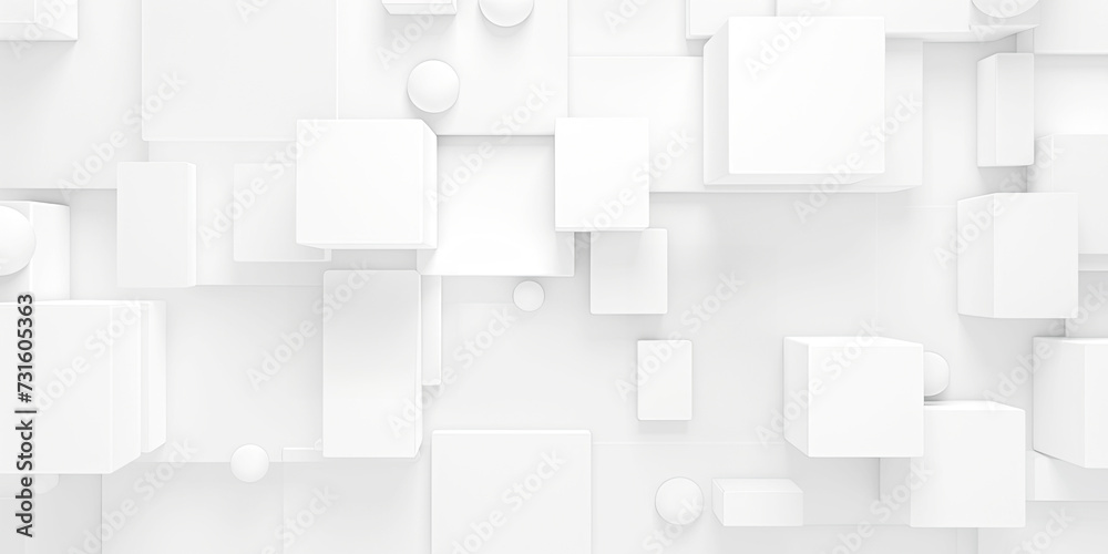 Obraz premium Abstract 3d white cubes background, geometric pattern texture.