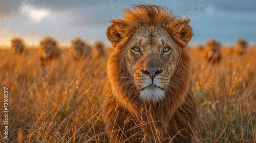 Savannah Sovereign  Lion at Sunrise