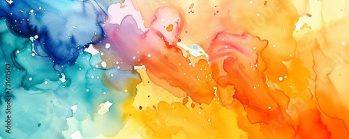Vibrant Watercolor Fusion - Colorful Abstract Art