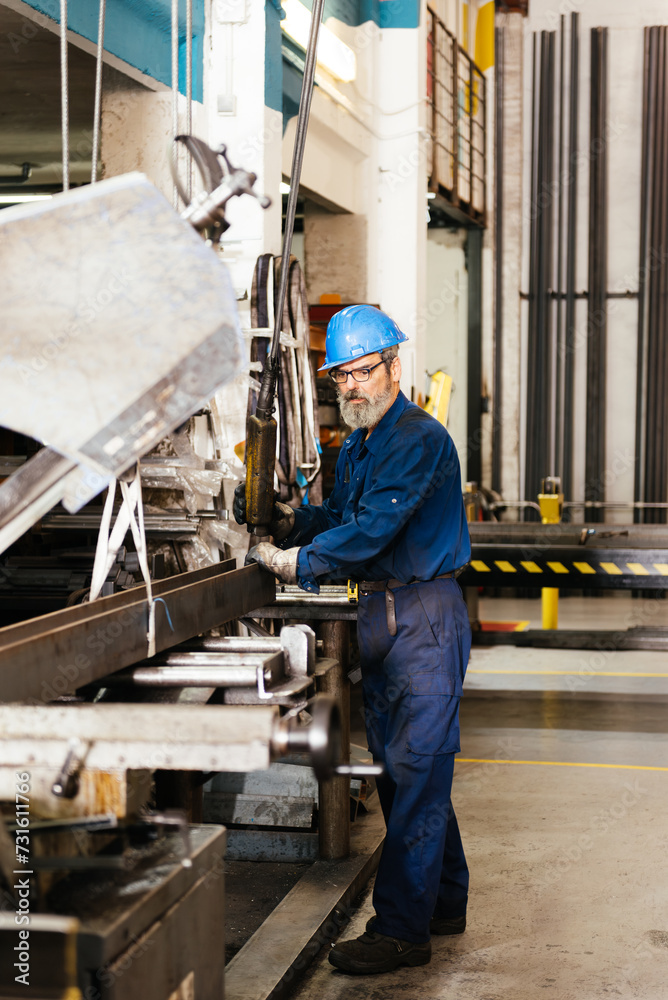 Factory worker working in warehouse Factory worker working in warehouse