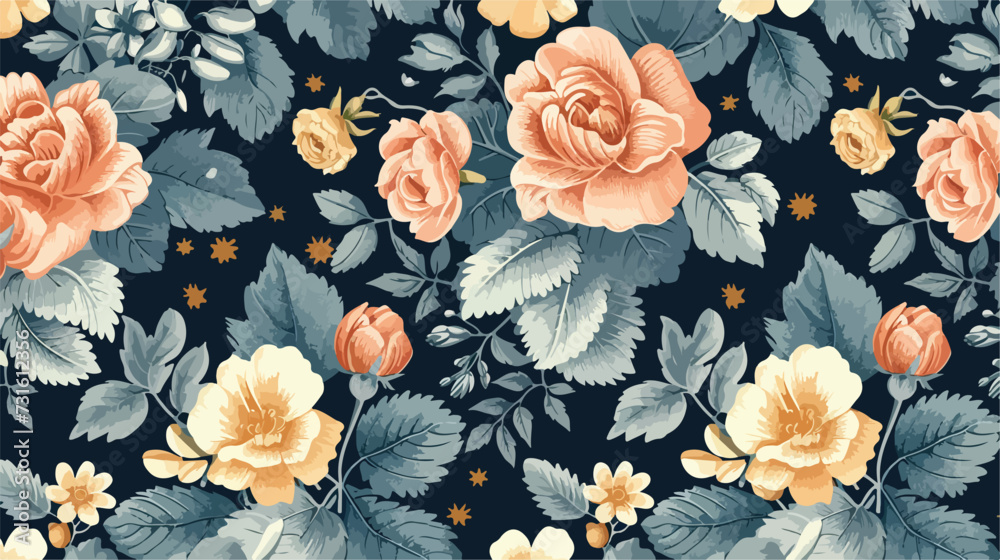 Beautiful Seamless Pattern In Vintage Style