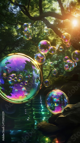 Enchanted Forest Bubbles - Magical Nature Scenery © cac_tus