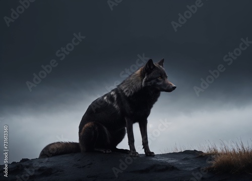 German Shepherd Dog enjoying a peaceful beach sunset surrounded by nature