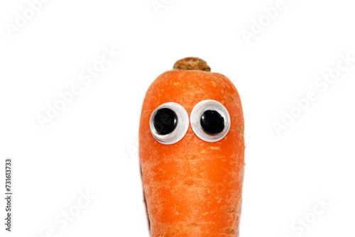 Silly Food Vegetable Carrot with Goggly Wobbly Eyes on them photo