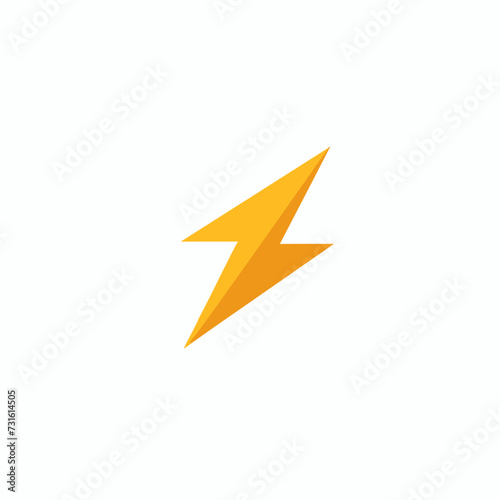 It company filled yellow logo. Efficiency business logo. Lightning bolt simple icon. Design element. Created with artificial intelligence. Ai art for corporate branding  business cards