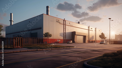 Large industrial factory or warehouse