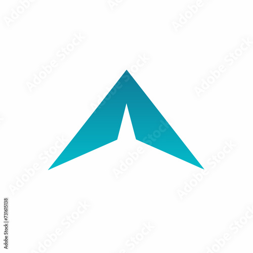 Messaging application gradient glyph logo. Efficiency business value. Paper plane abstract icon. Design element. Created with artificial intelligence. Ai art for corporate branding  app