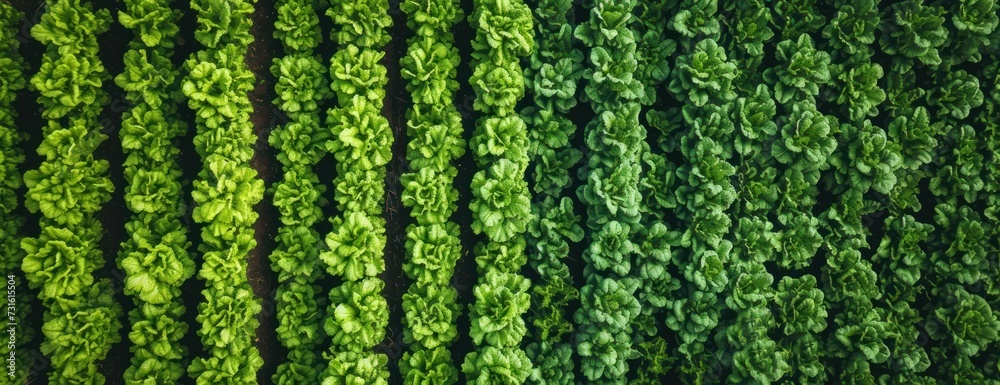 Vertical Green Wall With Lines of Plants Vertical Green Wall With Lines of Plants