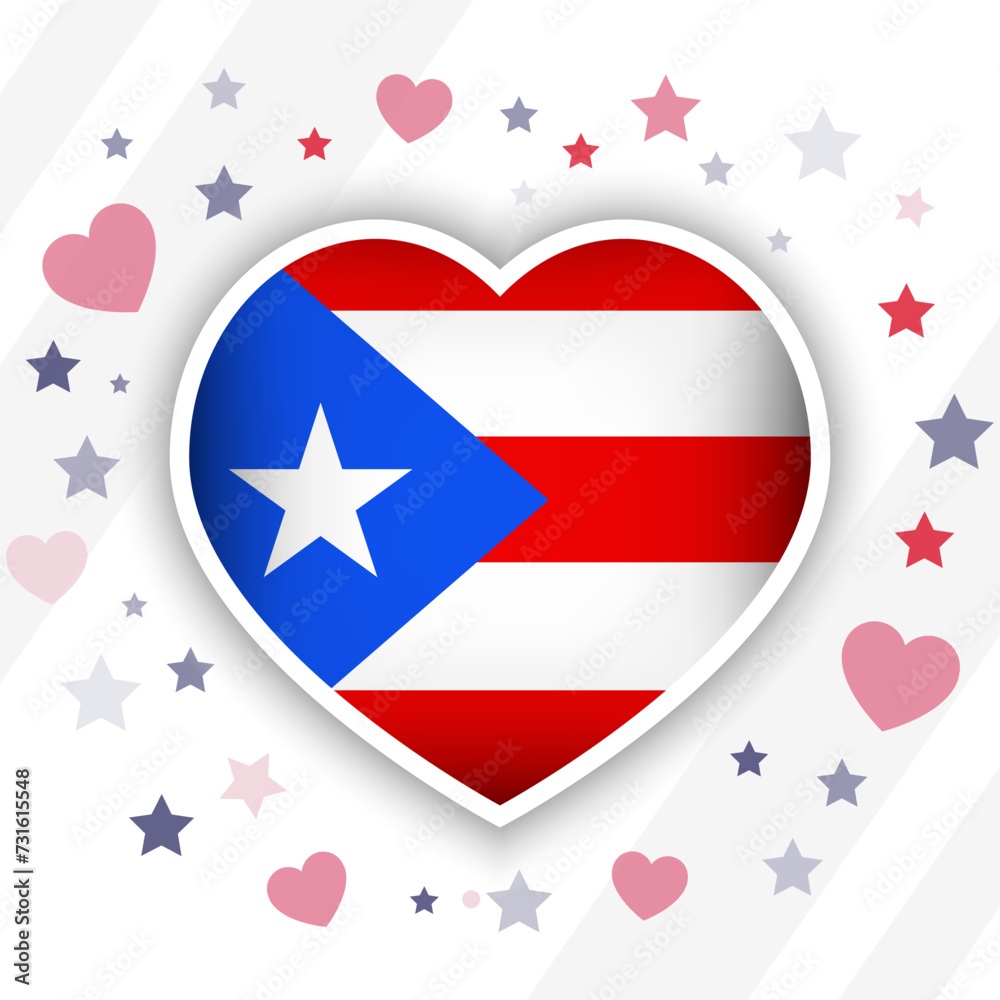 Creative Puerto Rico Flag Heart Icon Creative Puerto Rico Flag Heart Icon