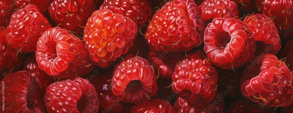 Abundant Bounty: A Large Pile of Raspberries Abundant Bounty: A Large Pile of Raspberries