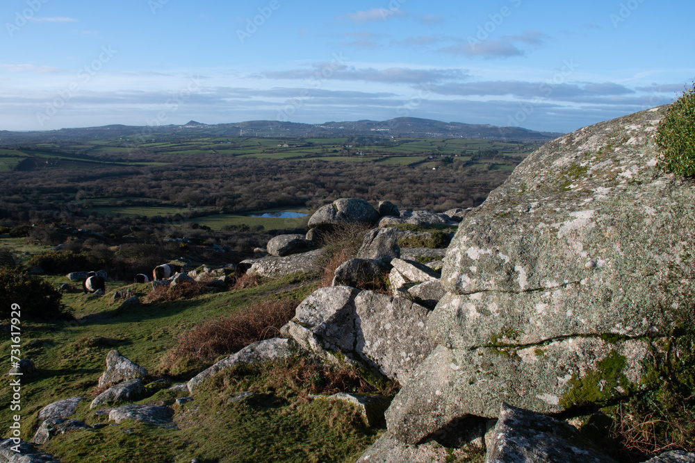 The view from Helman Tor, St Austell Cornwall The view from Helman Tor, St Austell Cornwall