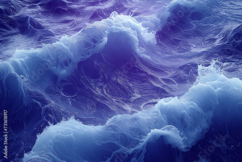 A close-up of a flowing river in shades of indigo, capturing the movement and depth of water in a monochromatic composition. Concept of dynamic aquatic hues. Generative Ai.