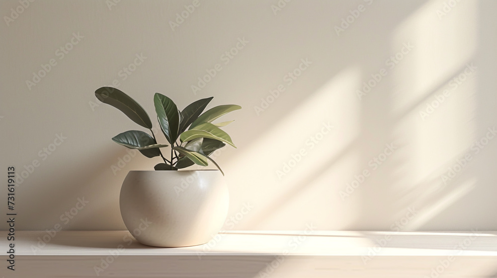 green plant pot on wooden table in a room