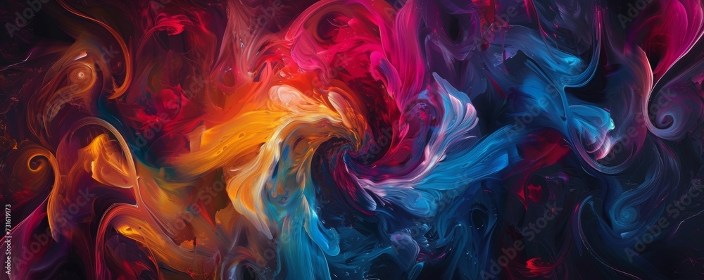 Vibrant Dance of Abstract Colors - obrazy, fototapety, plakaty 