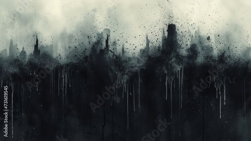 Dripping Black Ink Abstract Artwork