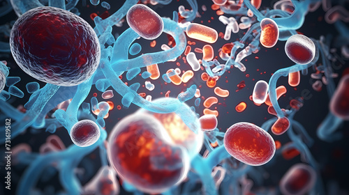 Macroscopic observation of organisms bacteria and cells and viruses under laboratory microscope