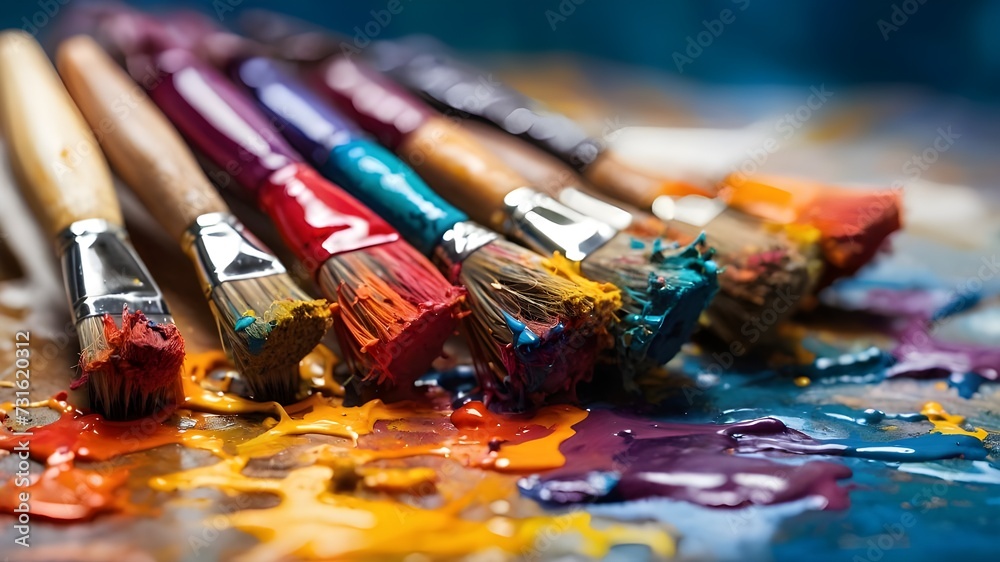 paints and brushes paints and brushes