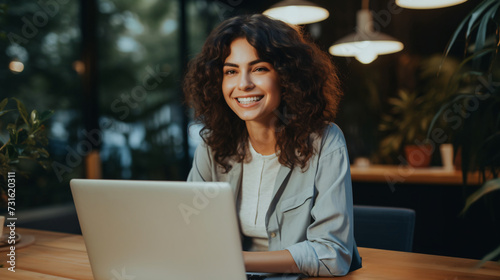 woman working on laptop