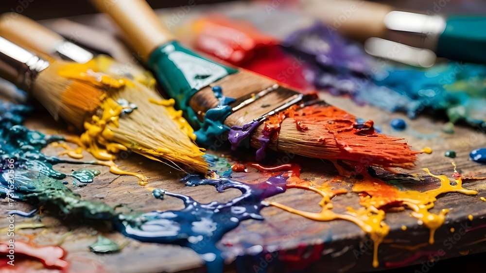 Obraz premium brushes and palette