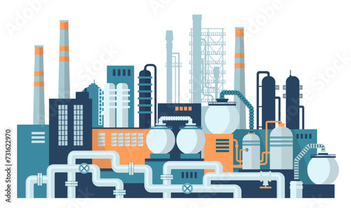 Oil gas industry. Oil refinery complex