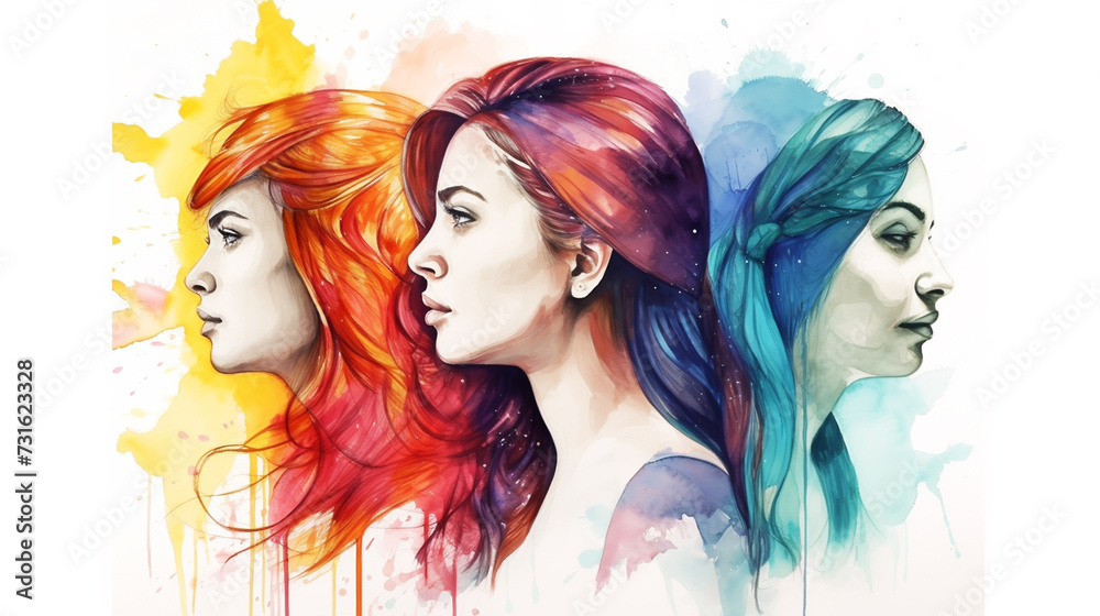 Abstract fashion watercolor illustration of person Abstract fashion watercolor illustration of person