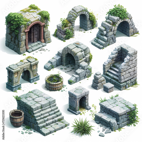 Entrance to catacombs  Games Assets Building and Environment Sprite Sheet