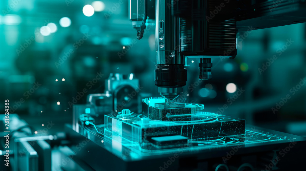 Metalworking CNC milling machine. Cutting metal modern processing technology. Metalworking CNC milling machine. Cutting metal modern processing technology.