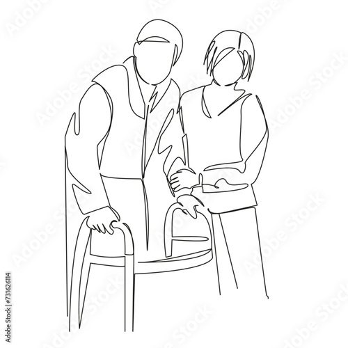 nurse caring for an elderly man
