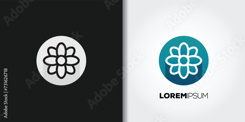 symmetric flower logo set