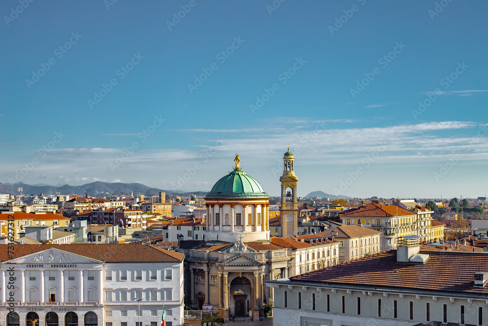 Bergamo, Italy, Lombardy. The old town. One of the beautiful city in Italy. Christmas holidays 25.12.2023