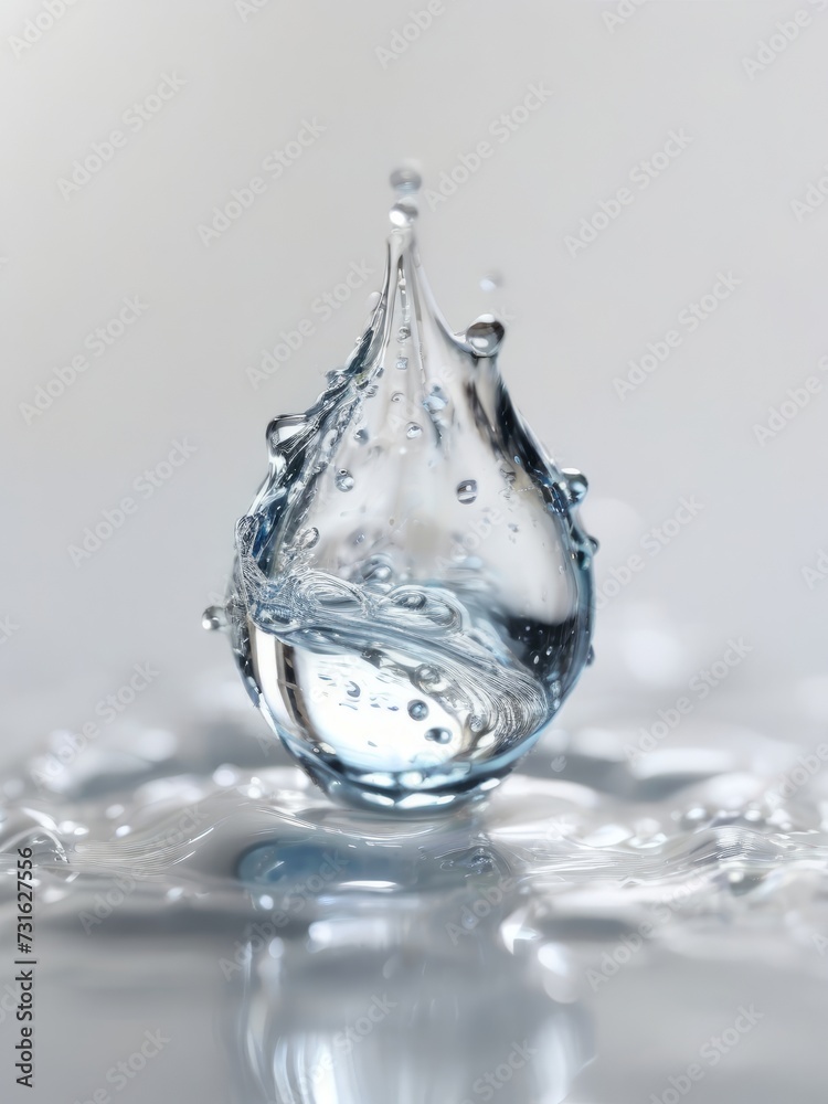 Macro water: 4K, transparent, white background Macro water: 4K, transparent, white background