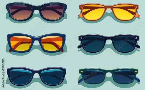 Assorted Stylish Sunglasses Collection for Fashionable Summer - Generative AI