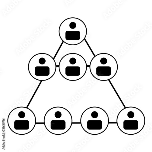 MLM SVG Vector Icon |  Multi-Level Marketing, Network Marketing or Pyramid Selling Scheme Icon.