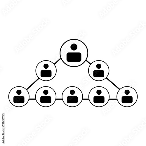 MLM SVG Vector Icon |  Multi-Level Marketing, Network Marketing or Pyramid Selling Scheme Icon.
