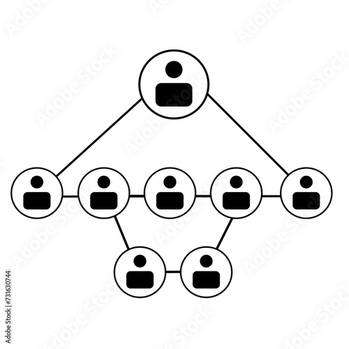 MLM SVG Vector Icon |  Multi-Level Marketing, Network Marketing or Pyramid Selling Scheme Icon.