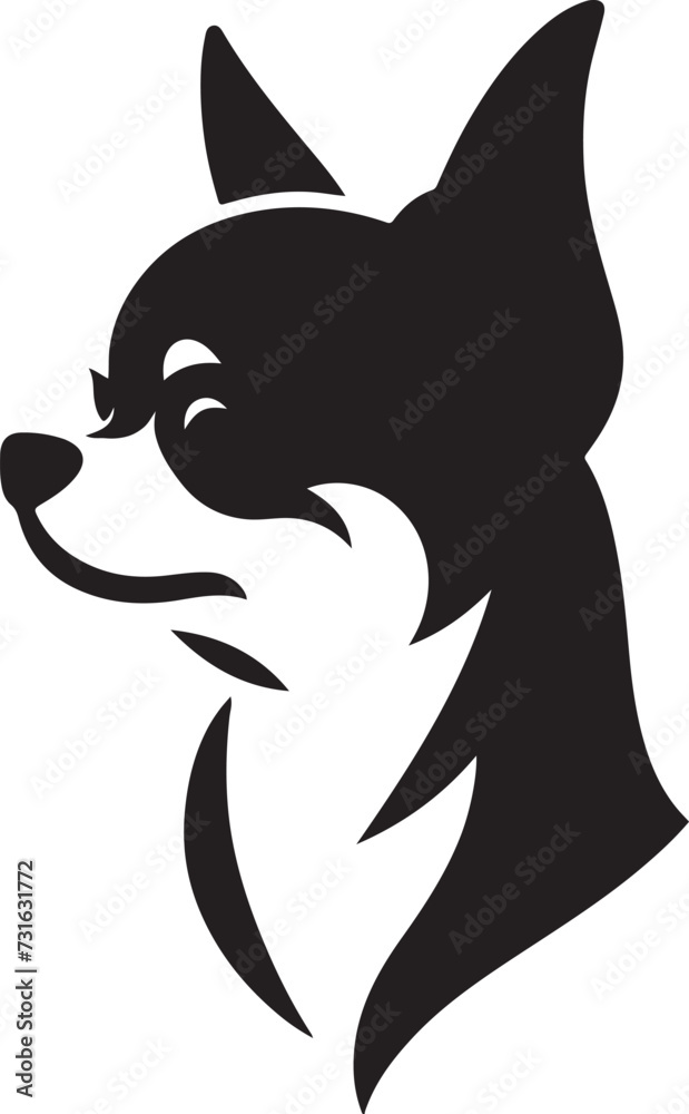 Naklejka premium chihuahua silhouette illustration set
