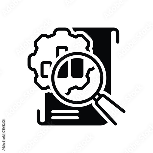 Black solid icon for analysis