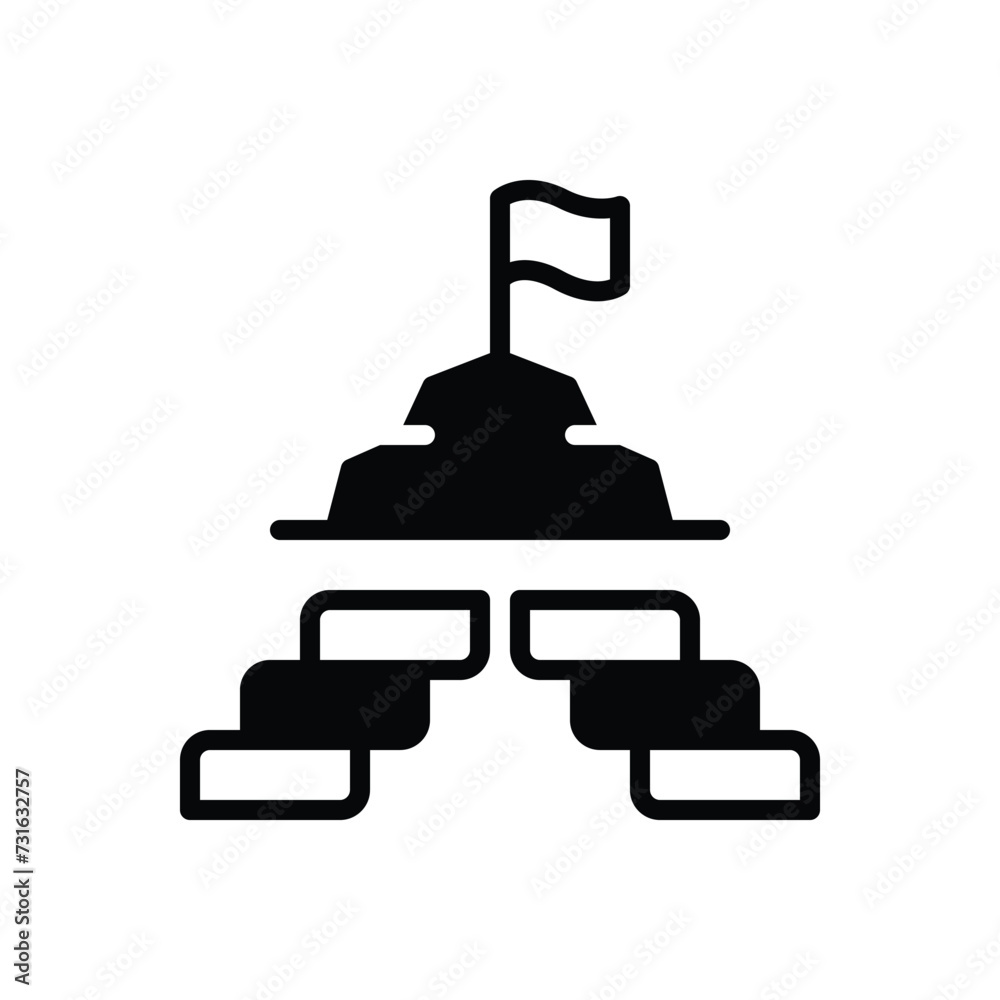 Obraz premium Black solid icon for achieve