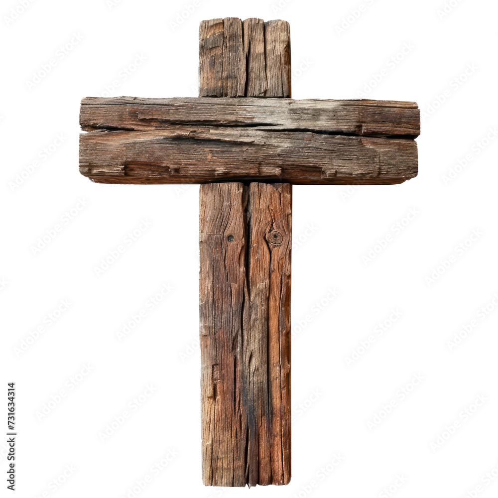 Old wooden cross Isolated on transparent background, PNG Old wooden cross Isolated on transparent background, PNG