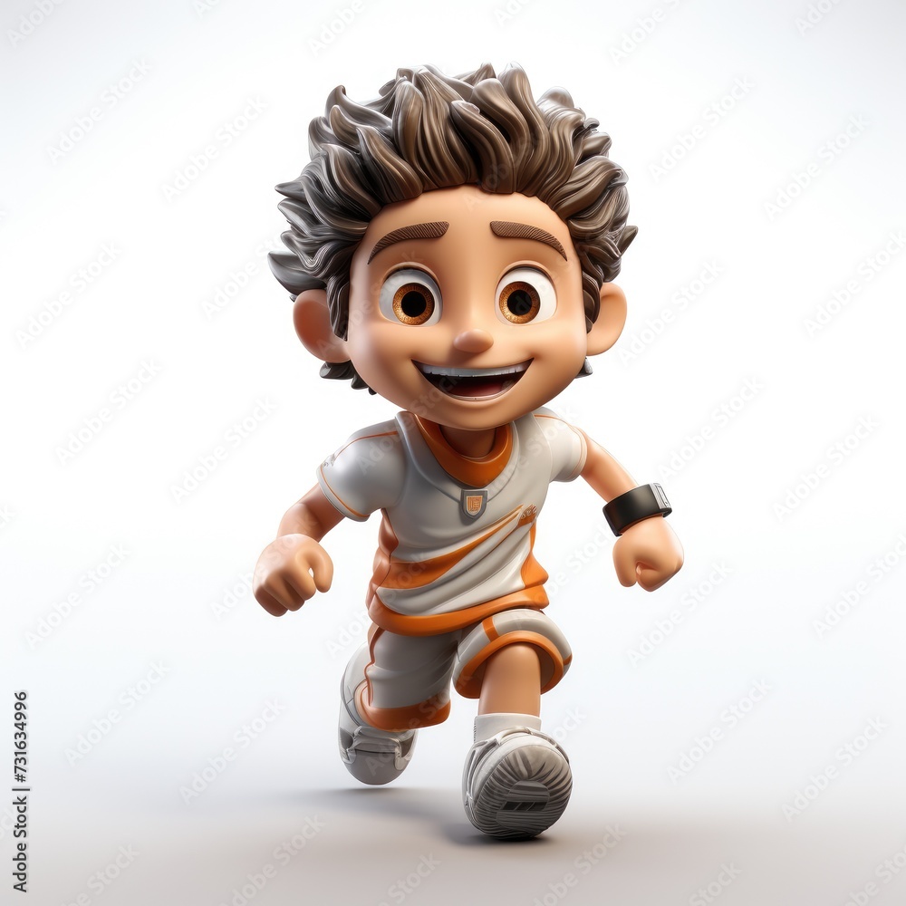 Soccer Player Cartoon on White Background Soccer Player Cartoon on White Background