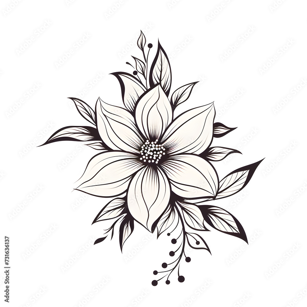 black and white drawing of flowers black and white drawing of flowers