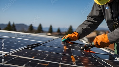 worker with panels